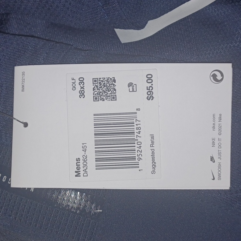 Nike Dri-Fit Vapor Slim Fit Golf Pants  Color-Blue NWT - Picture 8 of 9